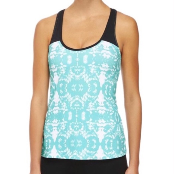 Fabletics Tops - Fabletics Zion green and white tie dye tank EUC